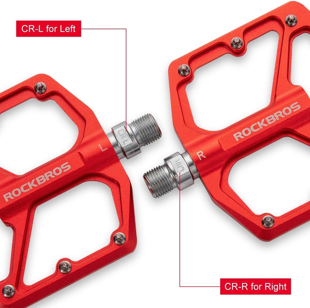 Thumbnail 4 de ROCKBROS Aluminium Mountain Bike Pedals (9/16in) – Anti-Slip, Sealed Bearings, 303g