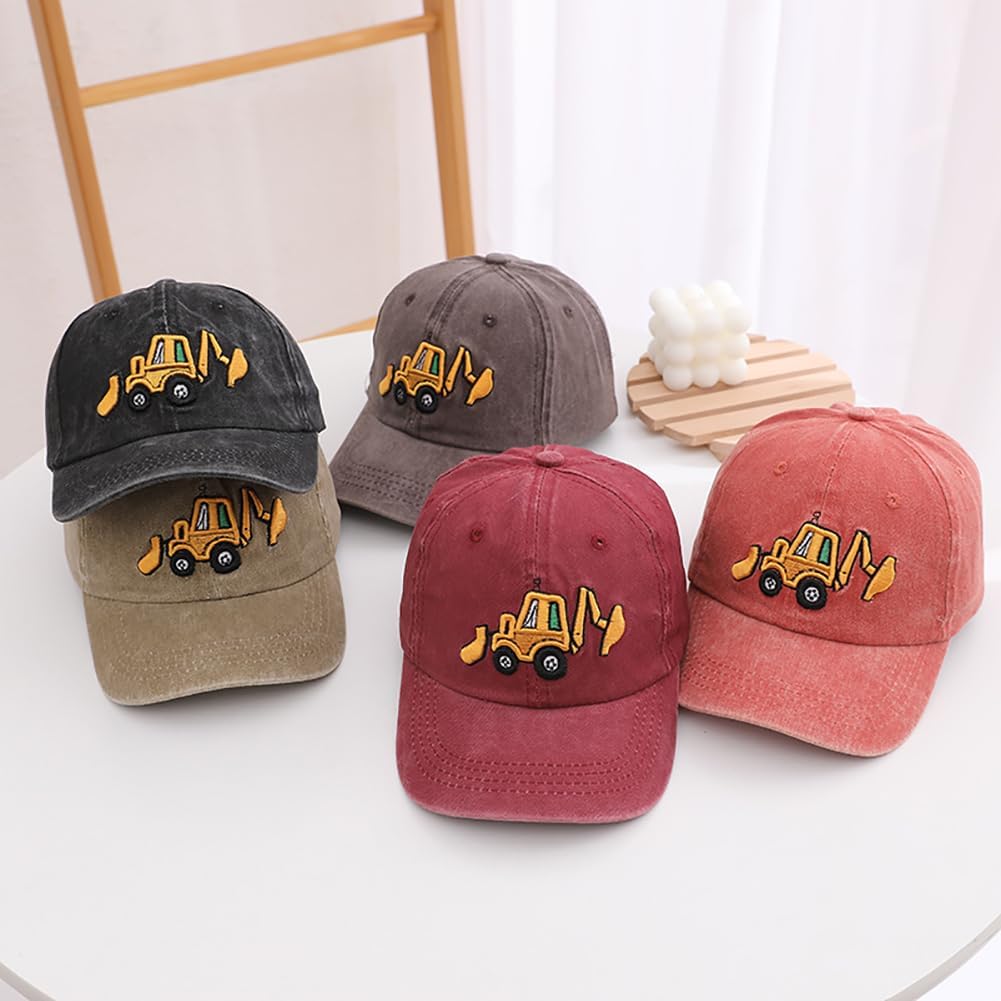 Detalle de Kids excavator embroidered baseball cap with adjustable metal closure (age 2–8)