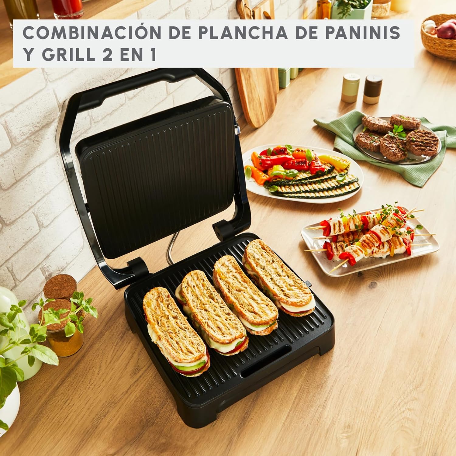 Detalle de Moulinex Inicio GI2718 plancha paninis 2000W