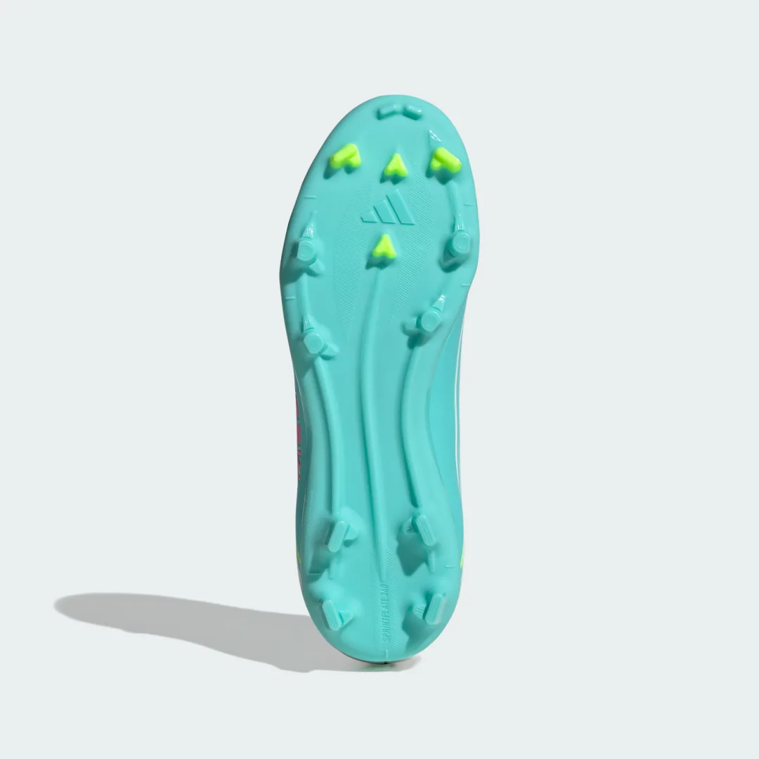 Detalle 2 de Bota de fútbol F50 MESSI LEAGUE para césped natural seco y multisuperficie - niños (Adidas)