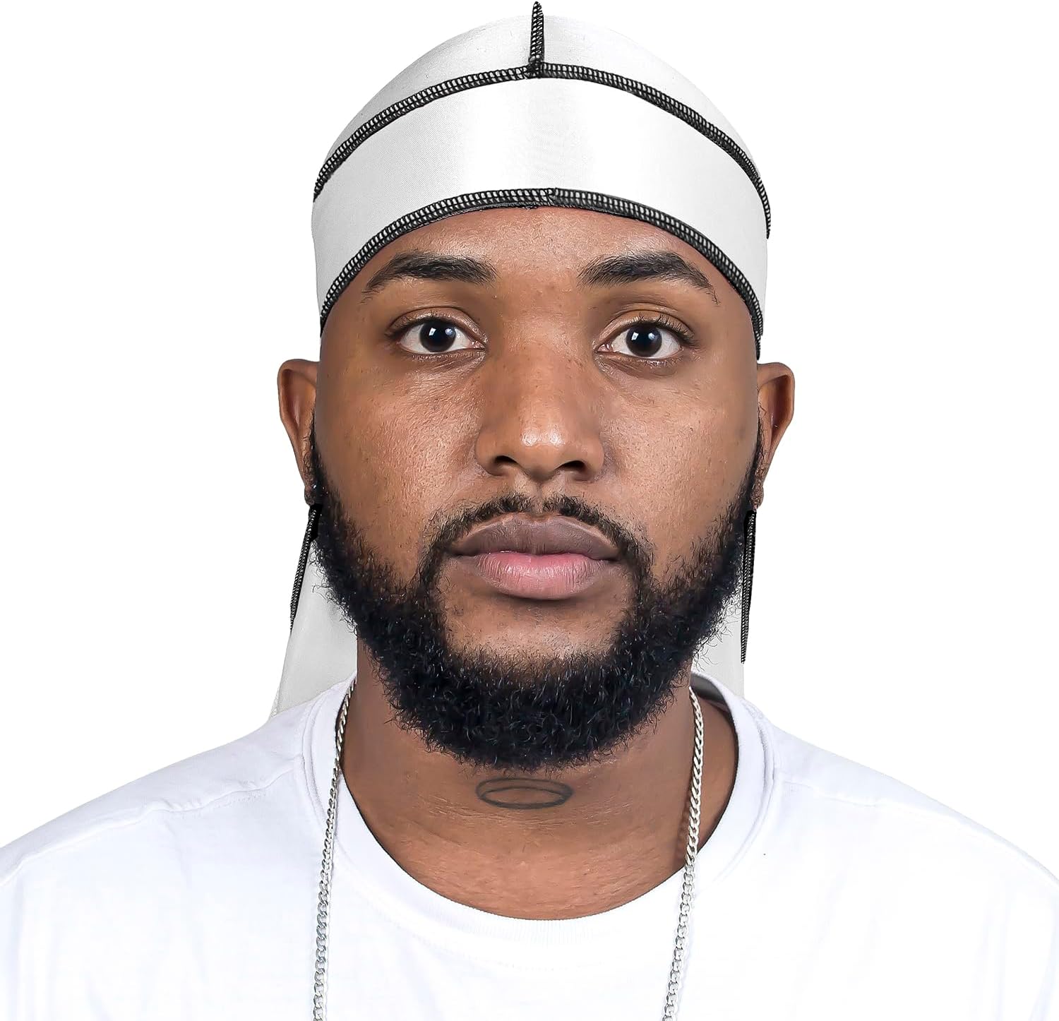 Detalle 2 de ForceWave Silky Durags with Wave Cap, 4-Pack, Moisture-Tech Fabric, 43-Inch Tails