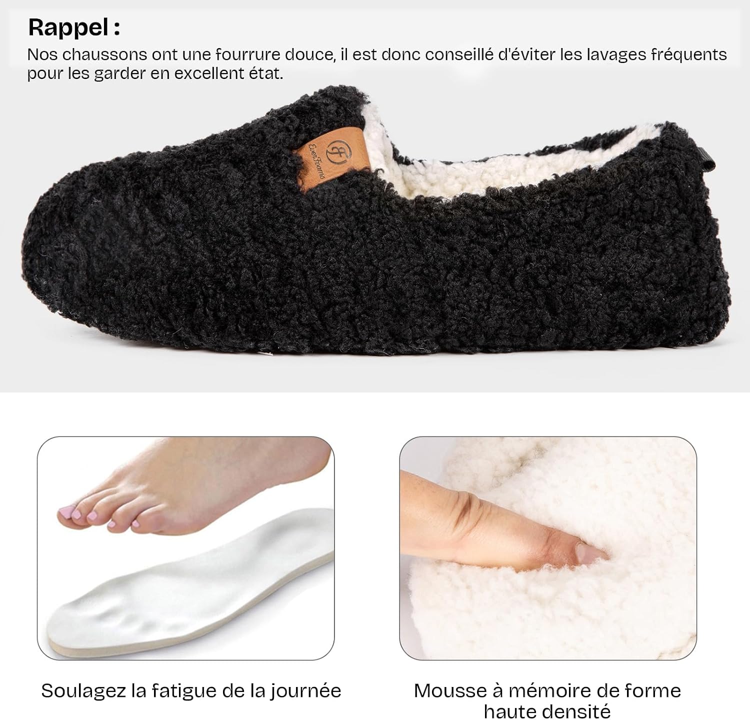 Detalle de EverFoams Chaussons Femme Mousse à mémoire
