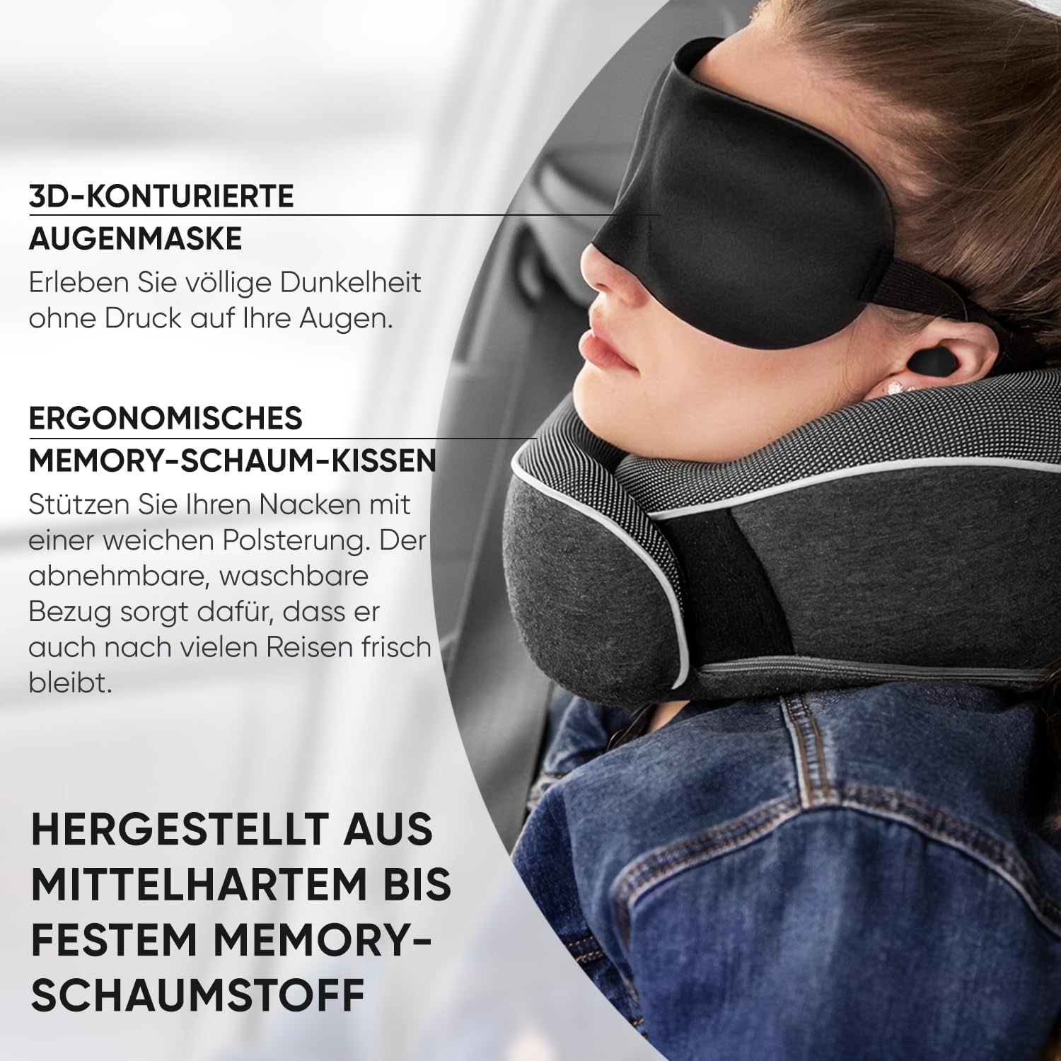 Detalle 2 de Proglobe Nackenkissen Flugzeug 100% Memory Foam