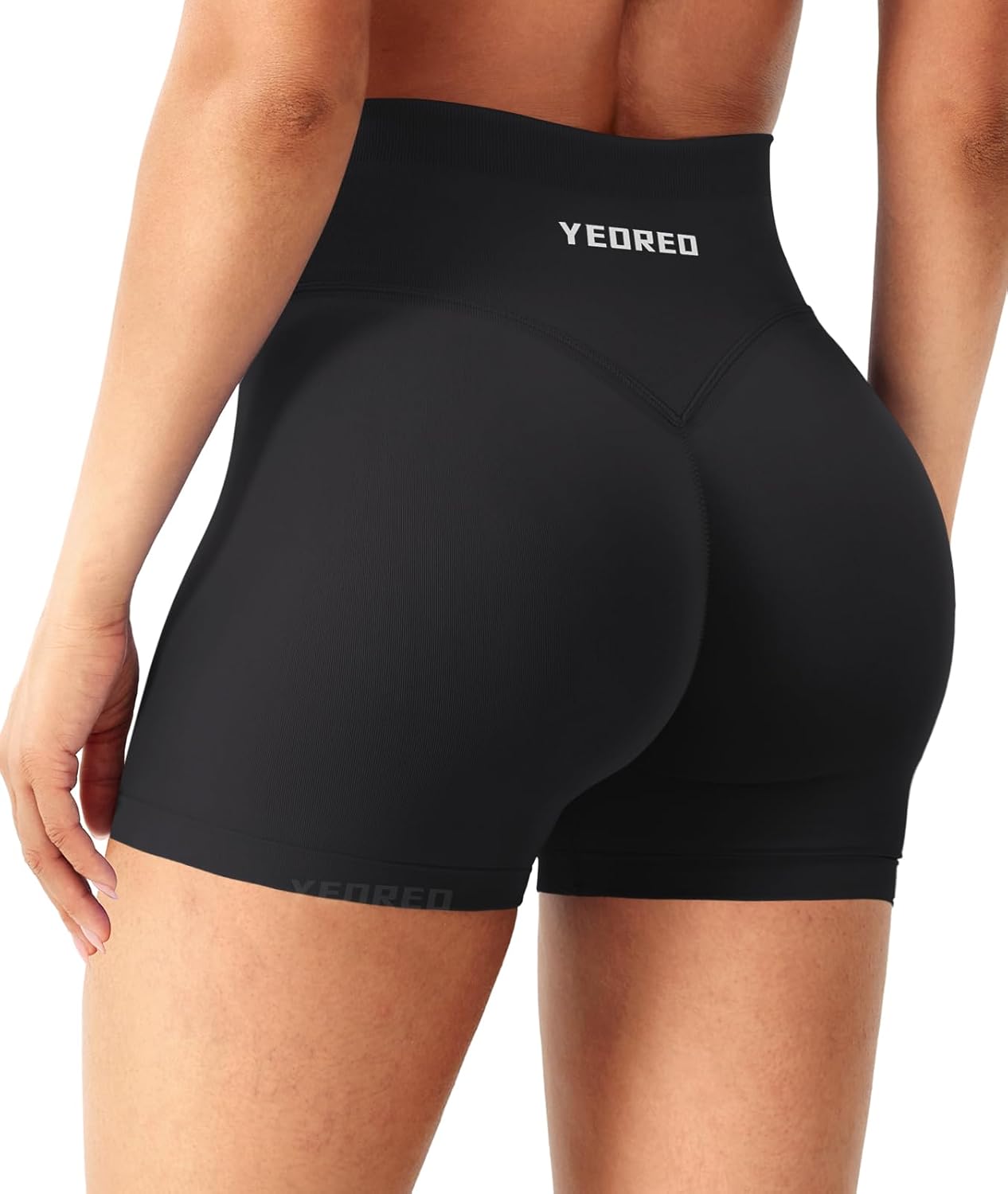 Thumbnail 3 de YEOREO Sport Shorts Damen 4.5" Invisible Scrunch Butt – Hoch Tailliert, Nahtlos, 90% Nylon/10% Elasthan