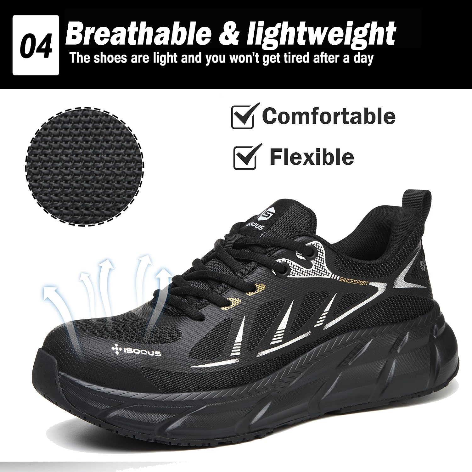 Thumbnail 4 de Scarpe Antinfortunistiche Uomo/Donna con Punta in Acciaio, Leggere e Traspiranti – Sicurezza e Comfort