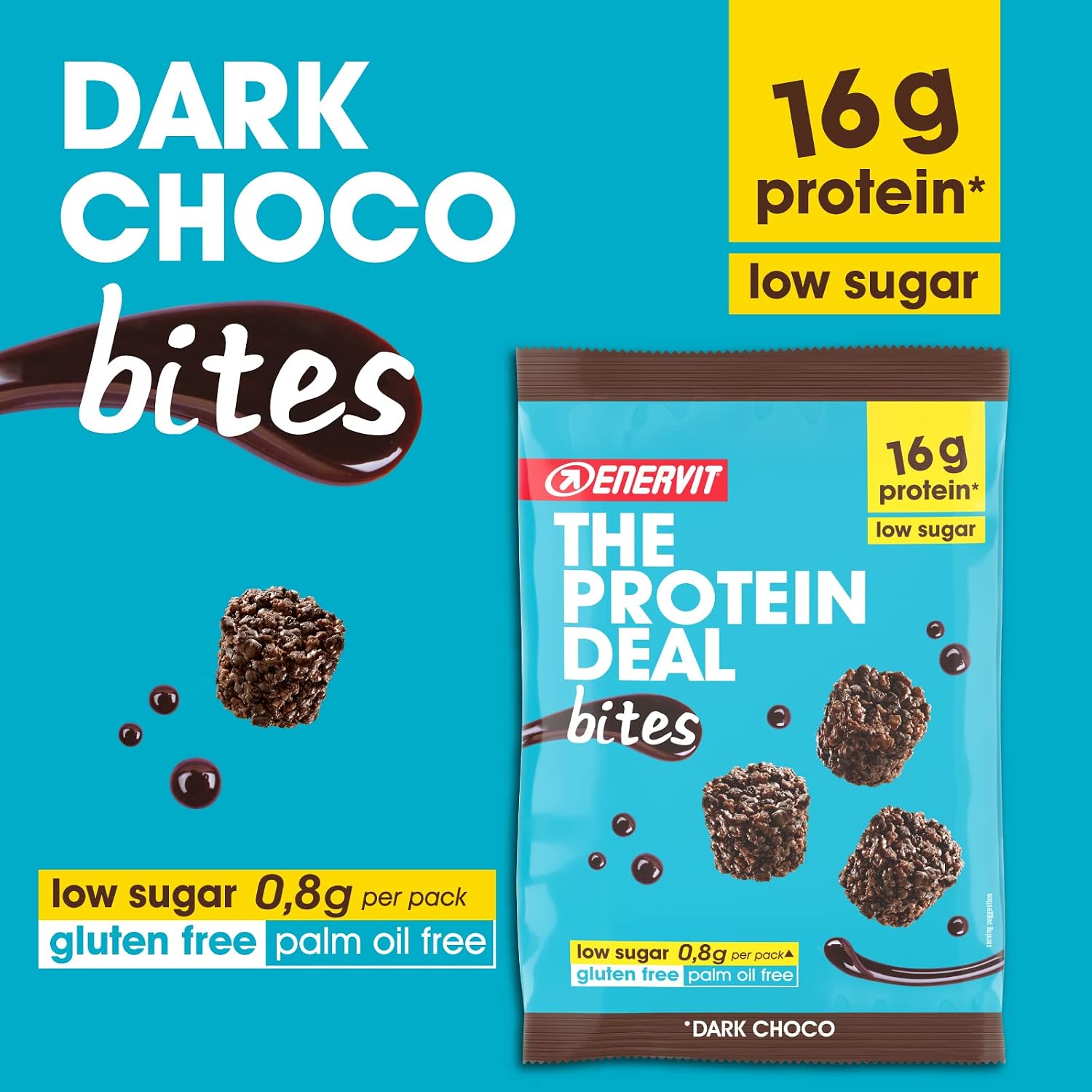 Thumbnail 1 de Enervit Bocados de Proteína Chocolate y Soja 🍫💪 Pack 10