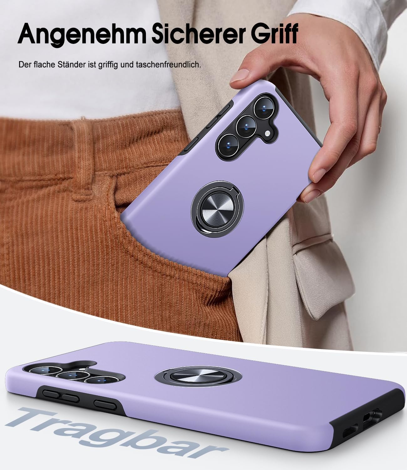 Thumbnail 6 de AOUIA Hülle für Samsung Galaxy A37 5G (Veilchen) mit 2x Panzerglas – 3-in-1 Set