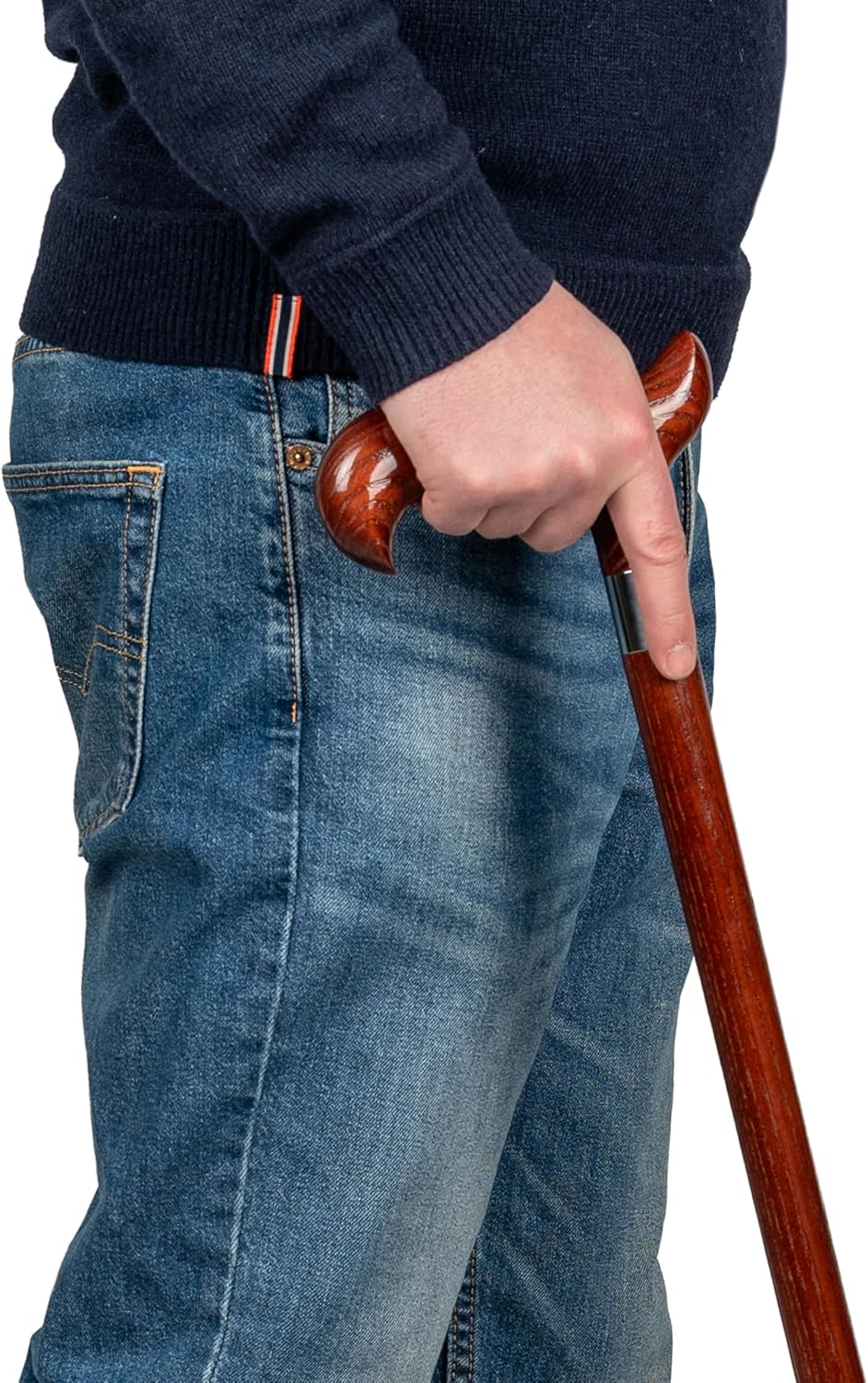 Thumbnail 6 de Dr. Watson Classic Derby Gehstock – handgefertigter Eschenholz-Stock mit polierter Edelstahlmanschette