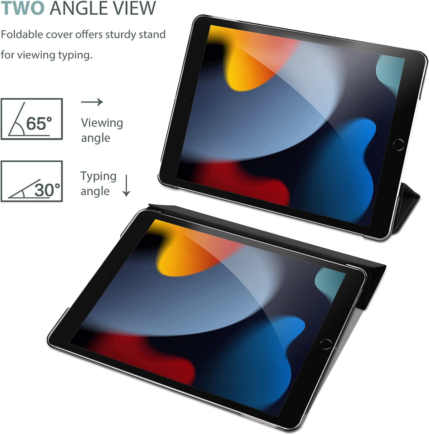 Detalle de ProCase slim smart cover case for iPad 9th/8th/7th Gen (10.2 inch) in Matte Black