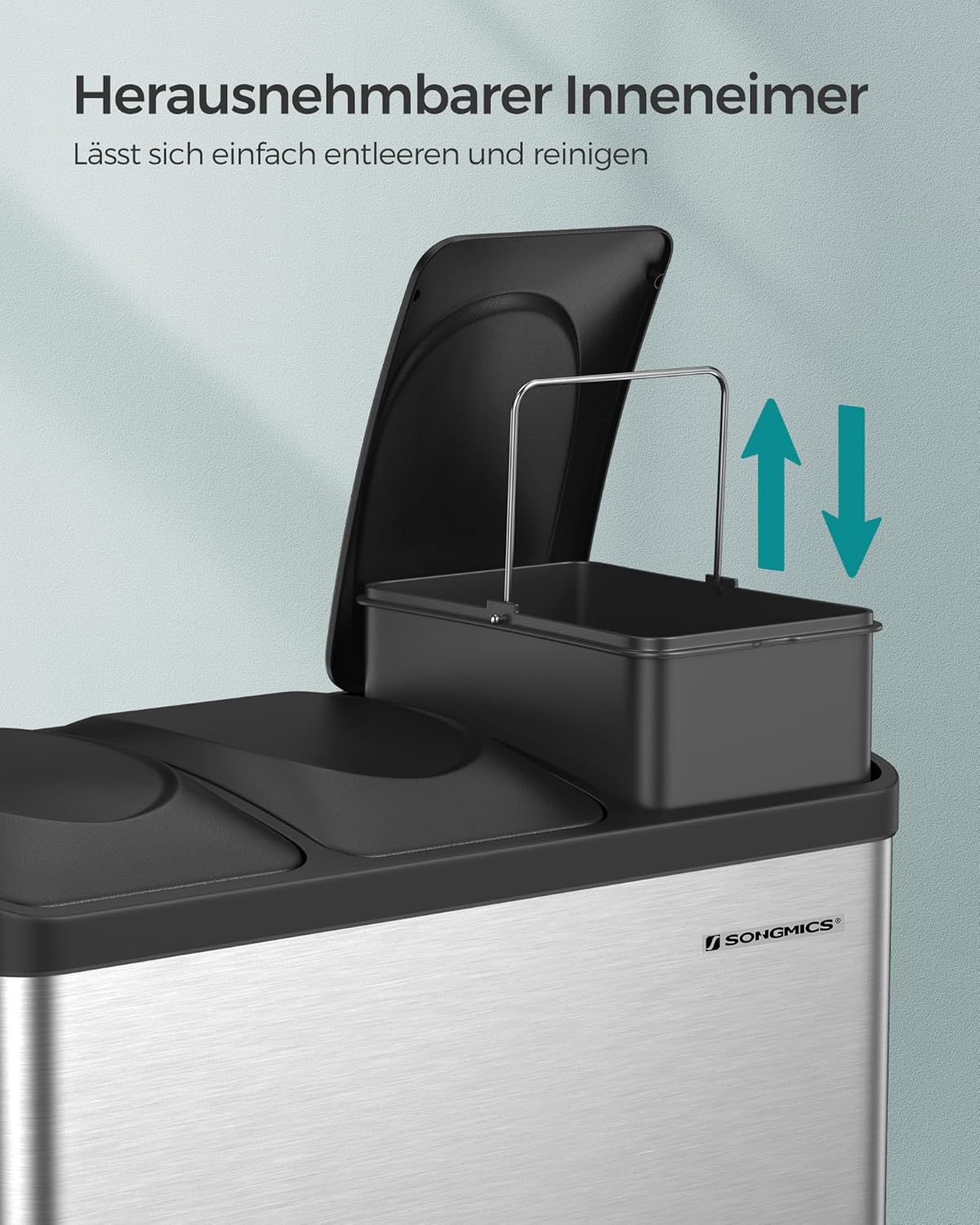 Detalle 2 de SONGMICS LTB45L MĂĽlleimer 45 L đź—‘