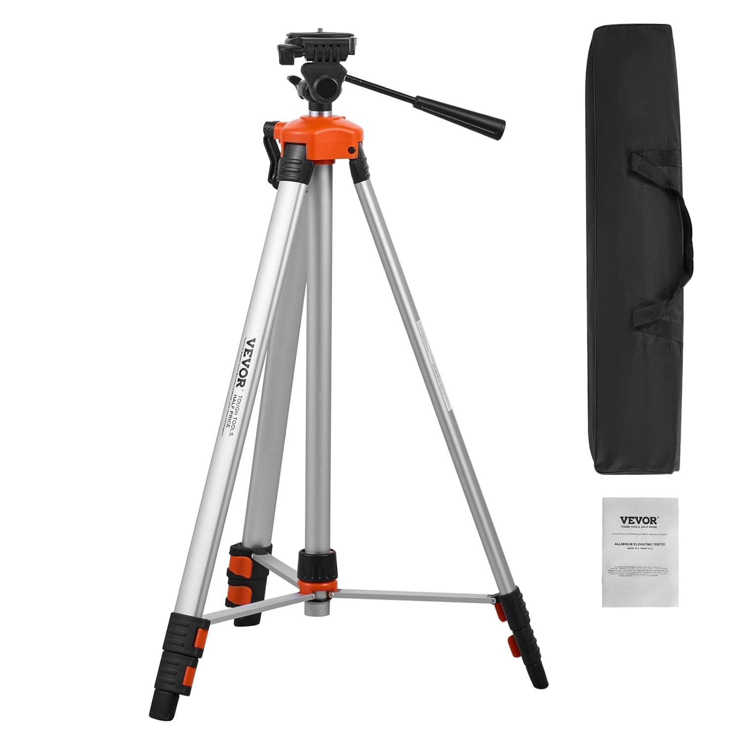 Detalle de VEVOR Laser Level Tripod with 1/4 x 20 Mount — Adjustable Aluminium Stand for Stable Measurement
