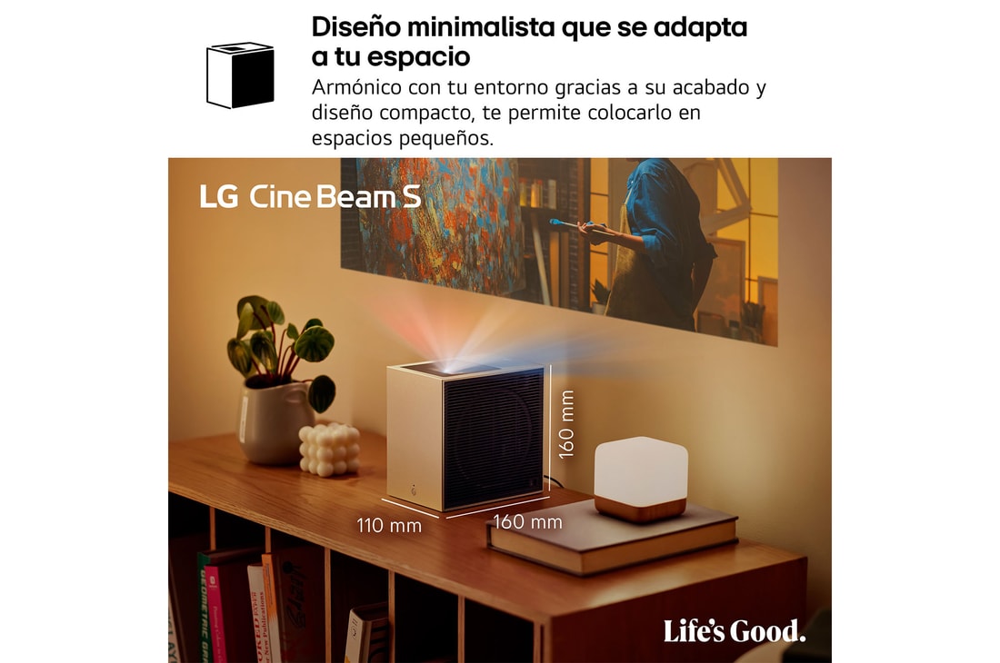 Detalle de LG CineBeam S PU615U: proyector láser 4K UHD de tiro ultra corto con webOS