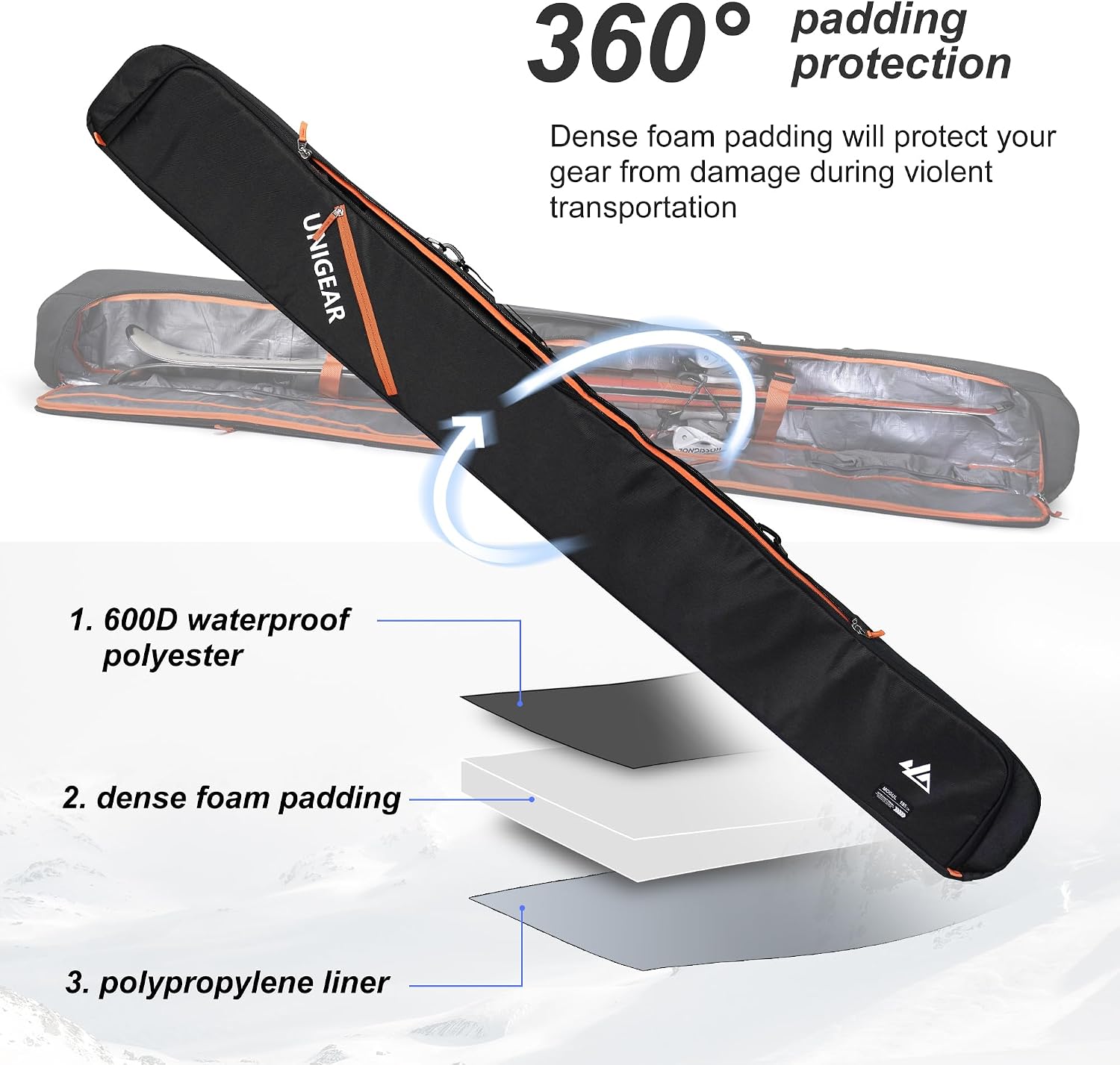 Detalle 2 de Unigear Ski Bag 192 cm