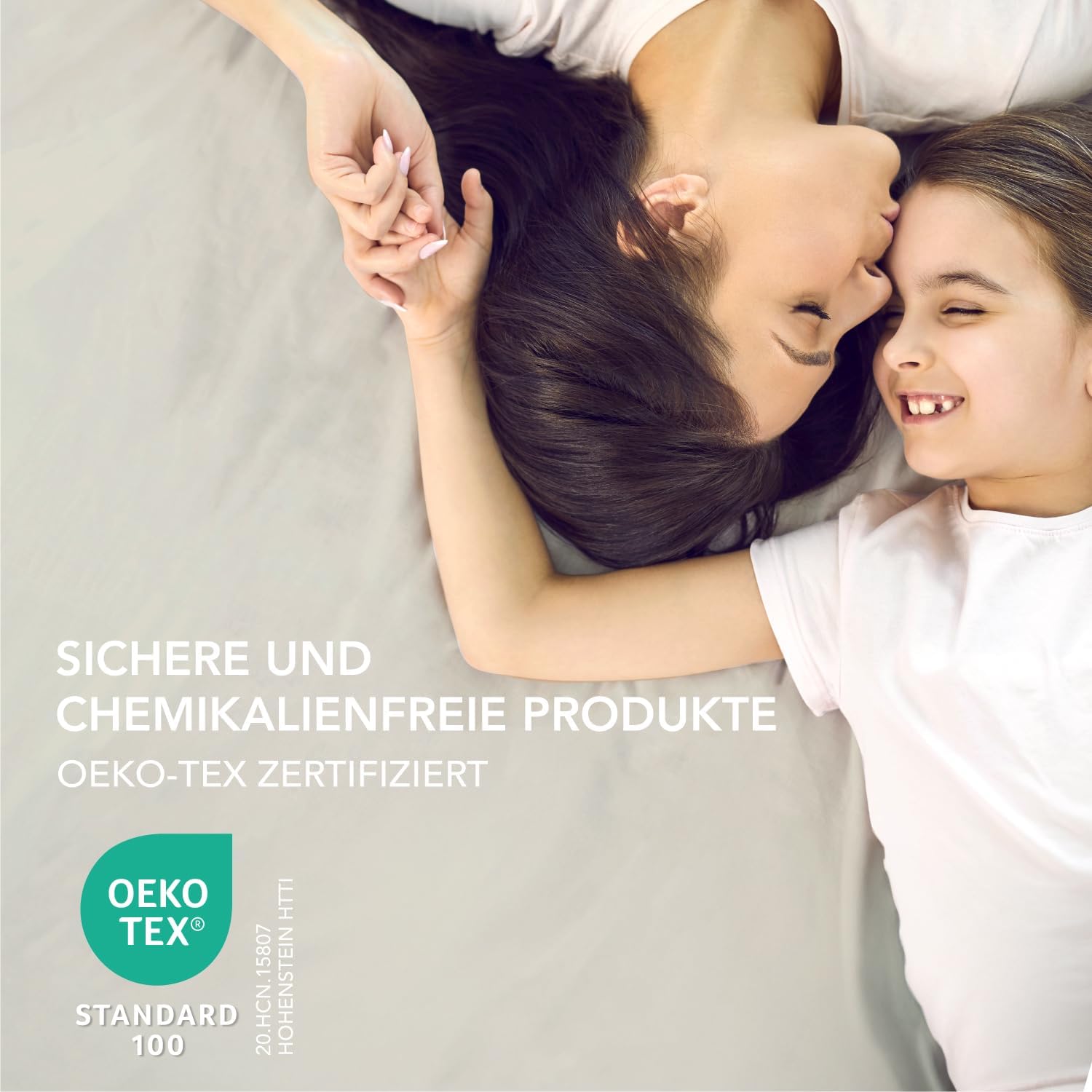 Detalle de Dreamzie Spannbettlaken 180x200 cm – 35 cm Tiefe Tasche, 100% Mikrofaser, Oeko-Tex, Beige