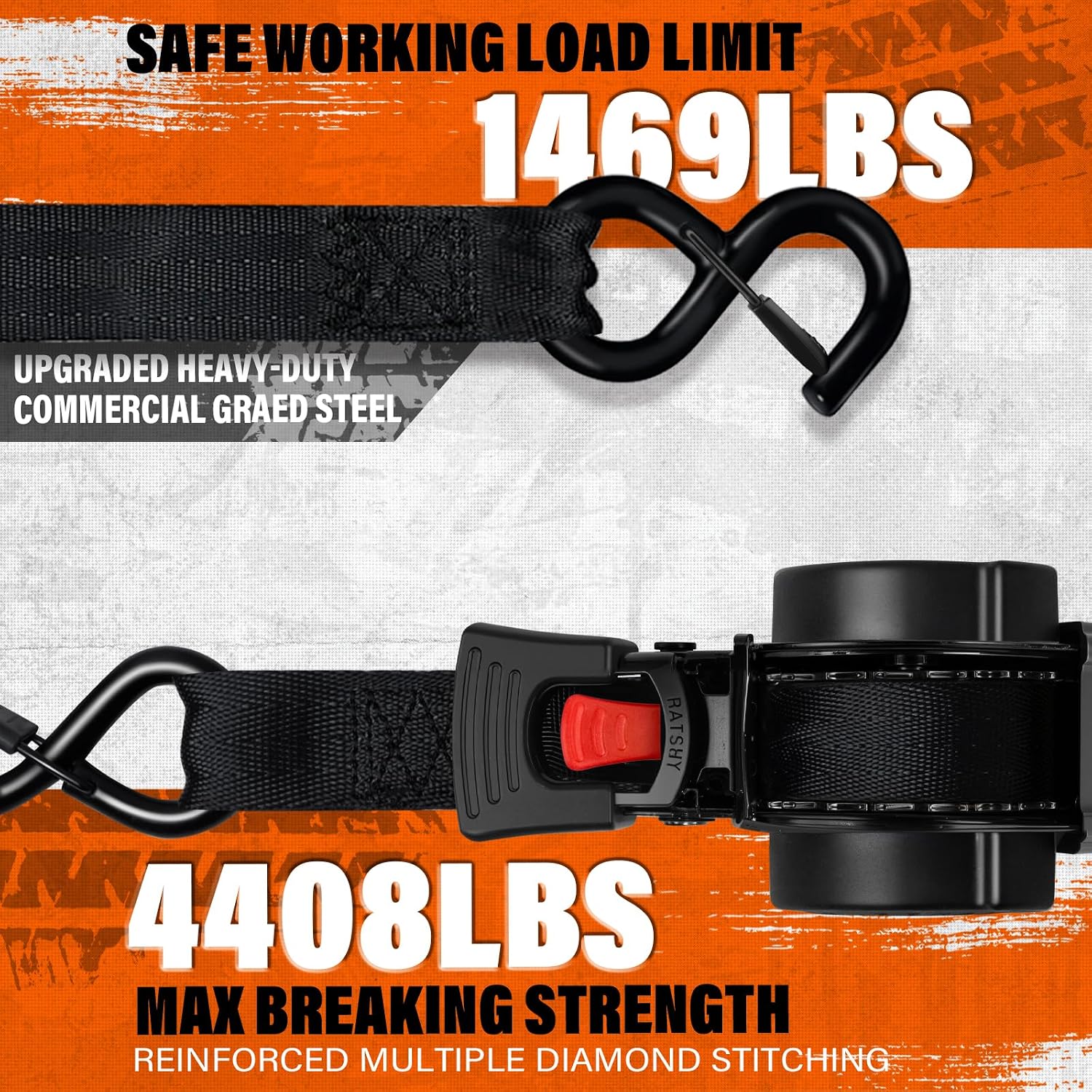 Detalle 2 de Haccoplanet Retractable Ratchet Straps 2-Inch