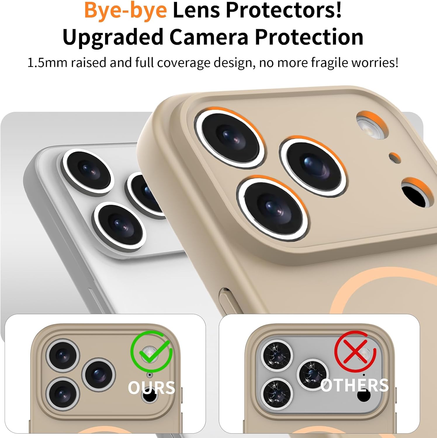 Thumbnail 2 de YIBAMI Magnetic Silicone Case for iPhone 17 Pro (6.3-inch) – Beige
