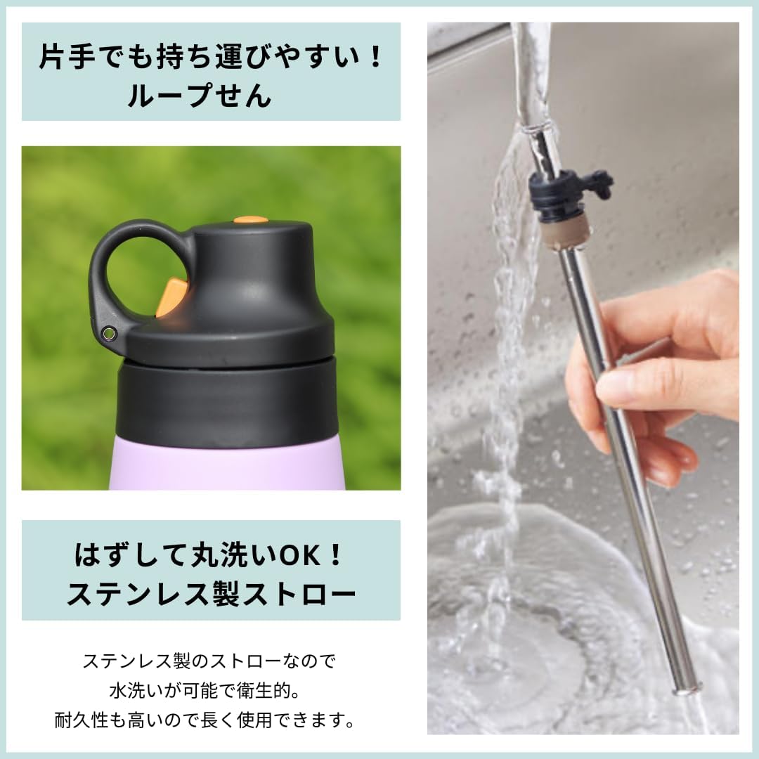Detalle 2 de タイガー魔法瓶 MCS-A35NWT ステンレスボトル 350ml ストロー付き・保冷専用
