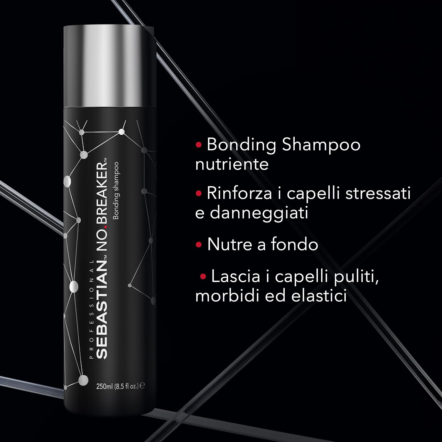 Detalle 2 de Sebastian Professional No. Breaker Shampoing reconstructeur anti-casse, protection cheveux secs et abîmés (1L)