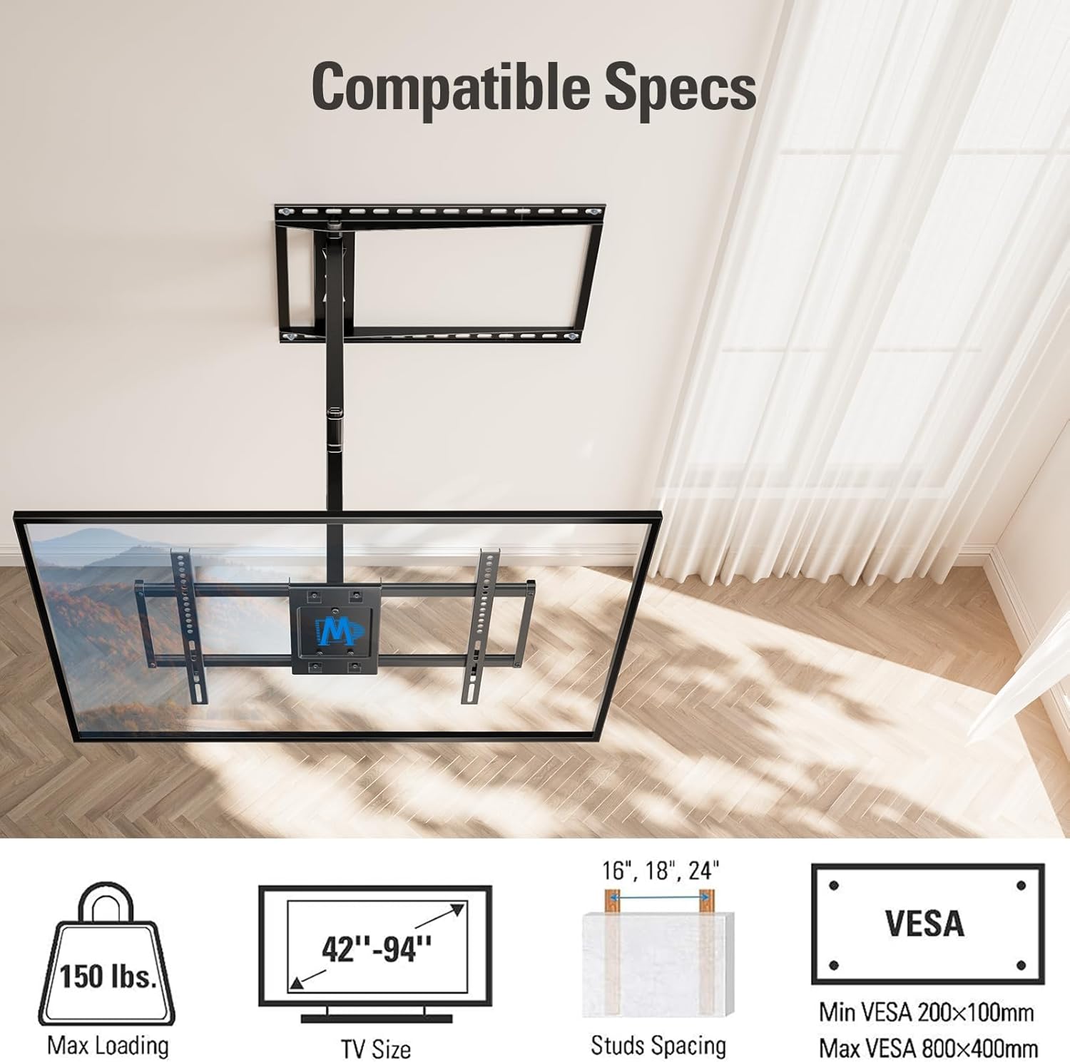 Thumbnail 5 de Mounting Dream Long Arm TV Wall Mount 150 lbs