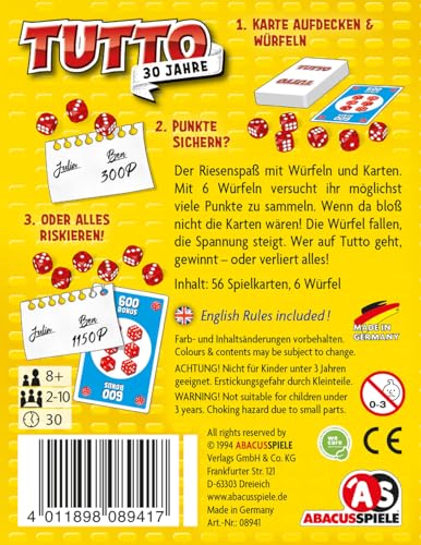 Detalle de ABACUSSPIELE 08941 Tutto – Kartenspiel (Brown)