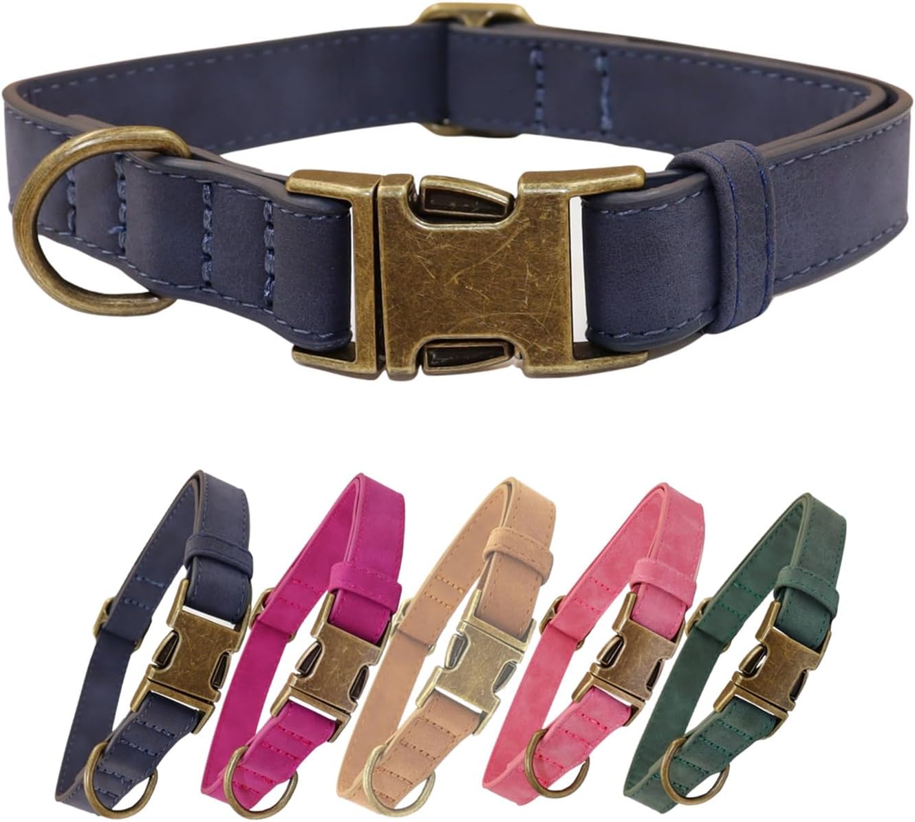 Thumbnail 6 de THAIN Soft Leather Dog Collar, Pink, L