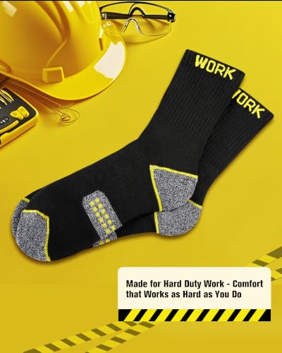 Thumbnail 7 de Effeet Men's Work Socks Heavy Duty Cushioned Crew Durable 10 Pairs