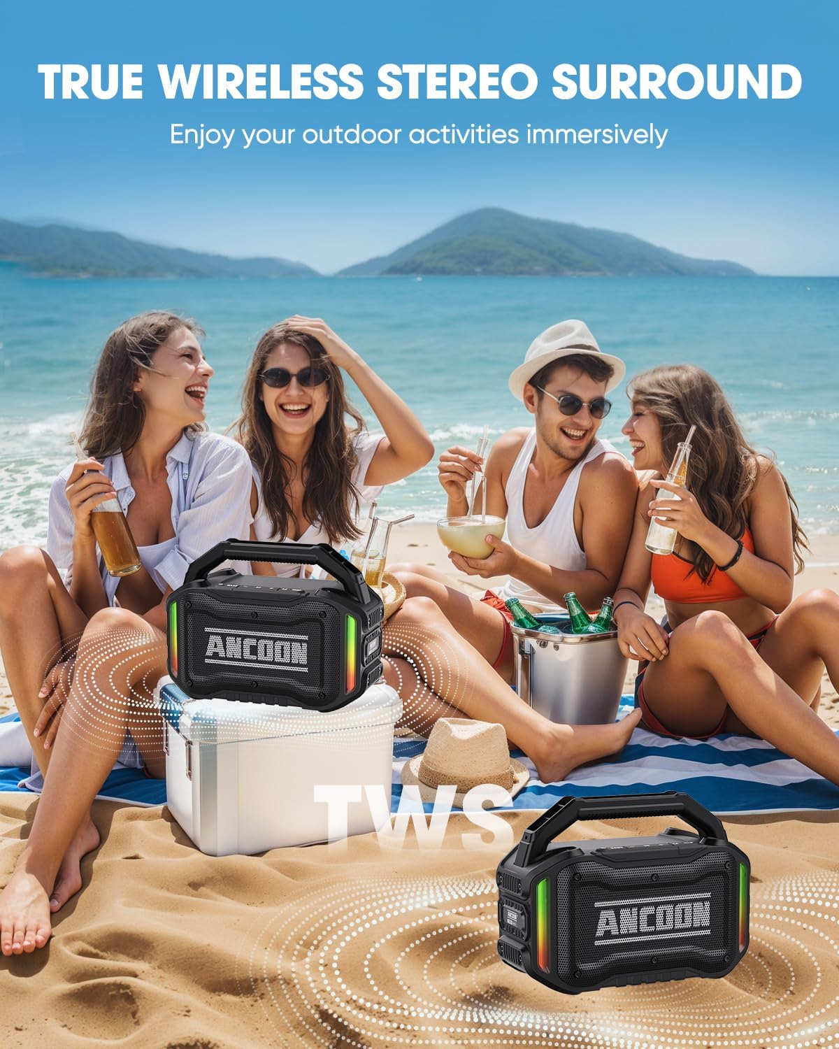 Thumbnail 3 de ANCOON 80W Bluetooth Portable Speaker with Bass