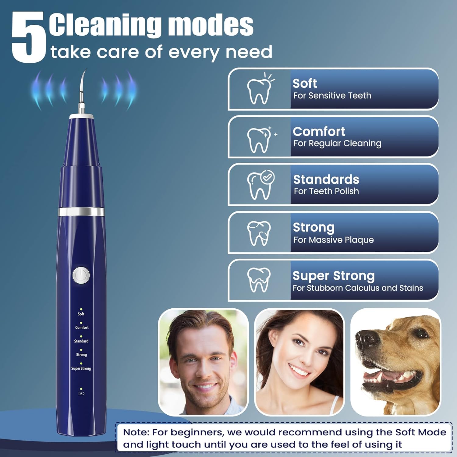 Detalle de Plaque Remover for Teeth - Tartar Remover for Teeth, Dental Calculus Remover Teeth Cleaning Kit