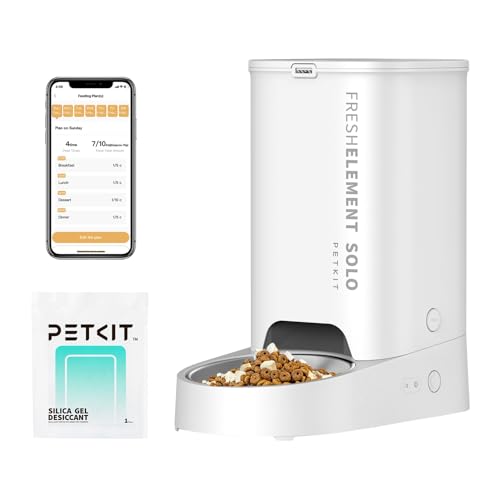 PETKIT Distributeur Automatique pour Chats et Chiens – Réserve 3L, WiFi 2,4 GHz, Bol Acier Inoxydable