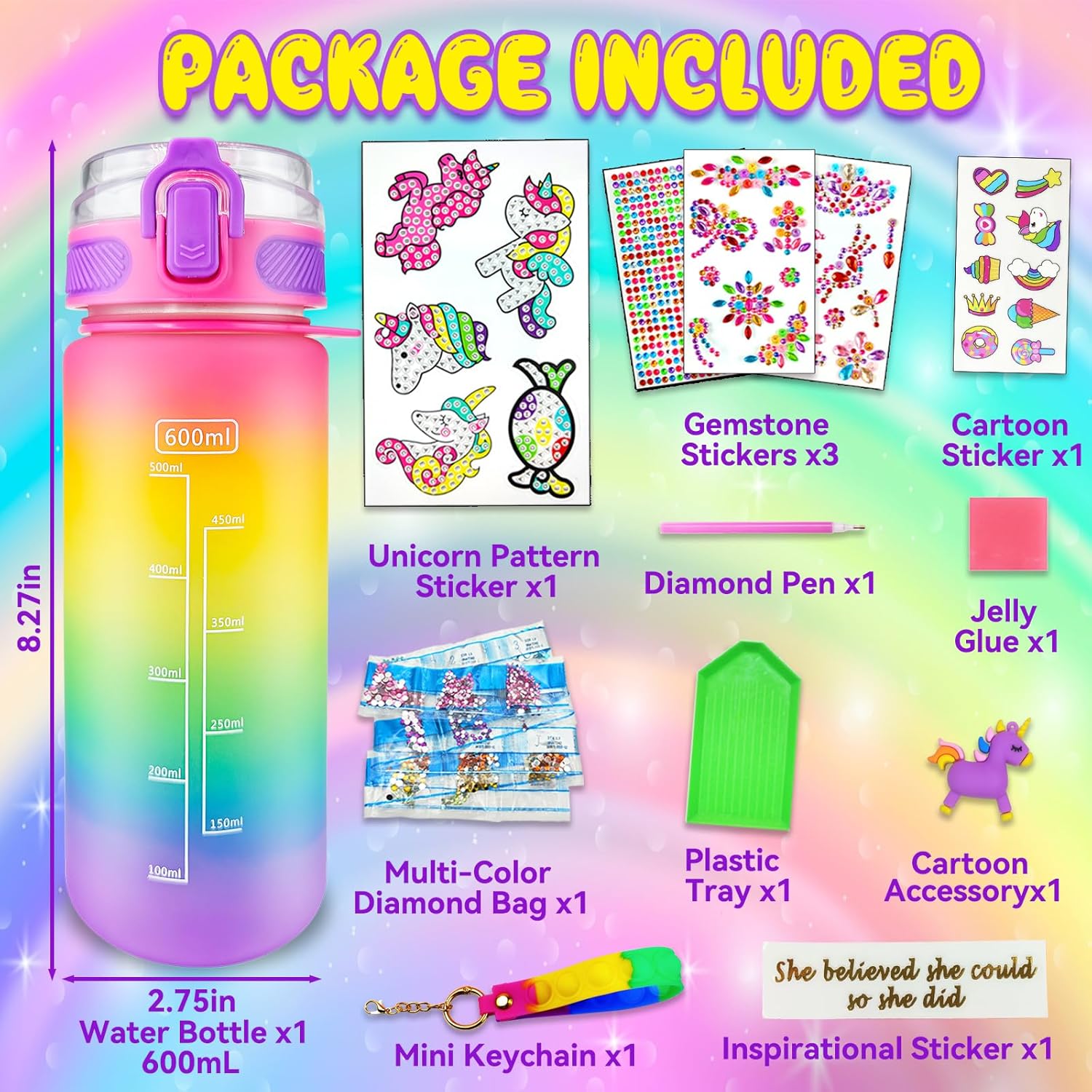 Detalle 2 de EDSPORTSHOUSE Unicorn DIY Water Bottle Kit