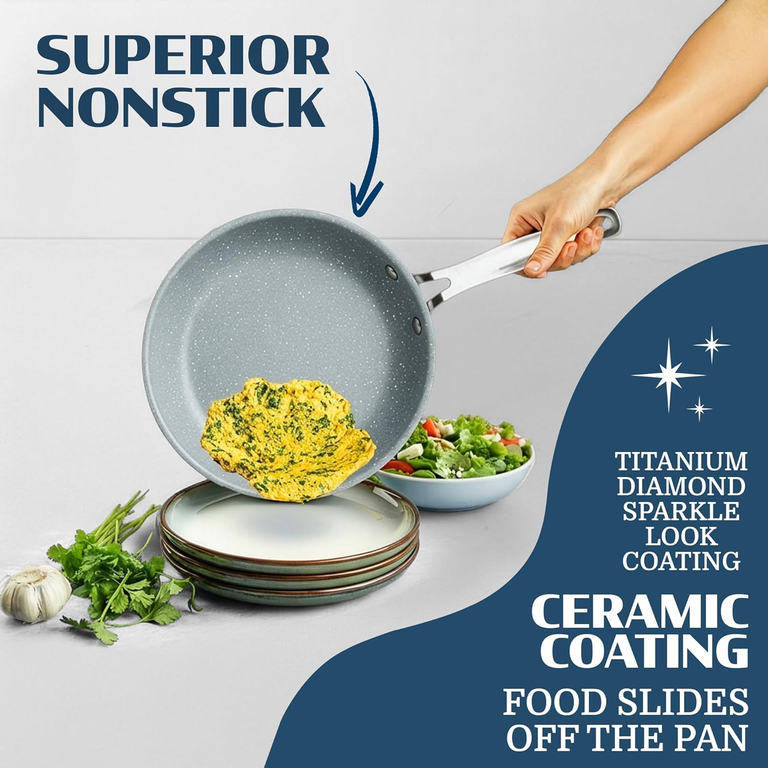 Thumbnail 3 de Granitestone Ceraluxe 20-Piece Ceramic Cookware Set: Nonstick, Non-Toxic, Oven & Dishwasher Safe