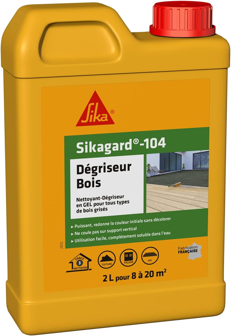 Sika - Sikagard 104 Nettoyant dégriseur bois – prêt à l’emploi pour tous types de bois (2 L, 8–20 m²)