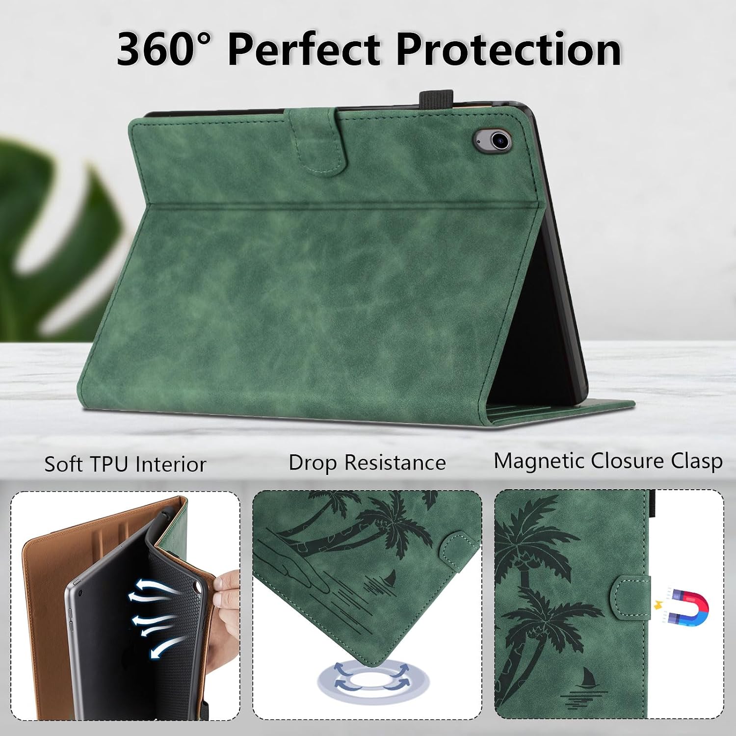 Detalle de Case for iPad Mini A17 Pro 2024 / iPad Mini 7 2024 / iPad Mini 6 2021 – Premium PU Leather Protective Case with Stand