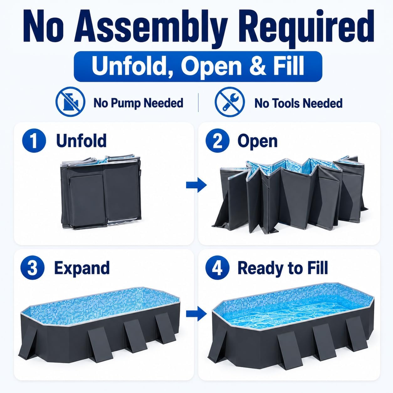Thumbnail 6 de Japard Foldable Above-Ground Pool 61-Inch