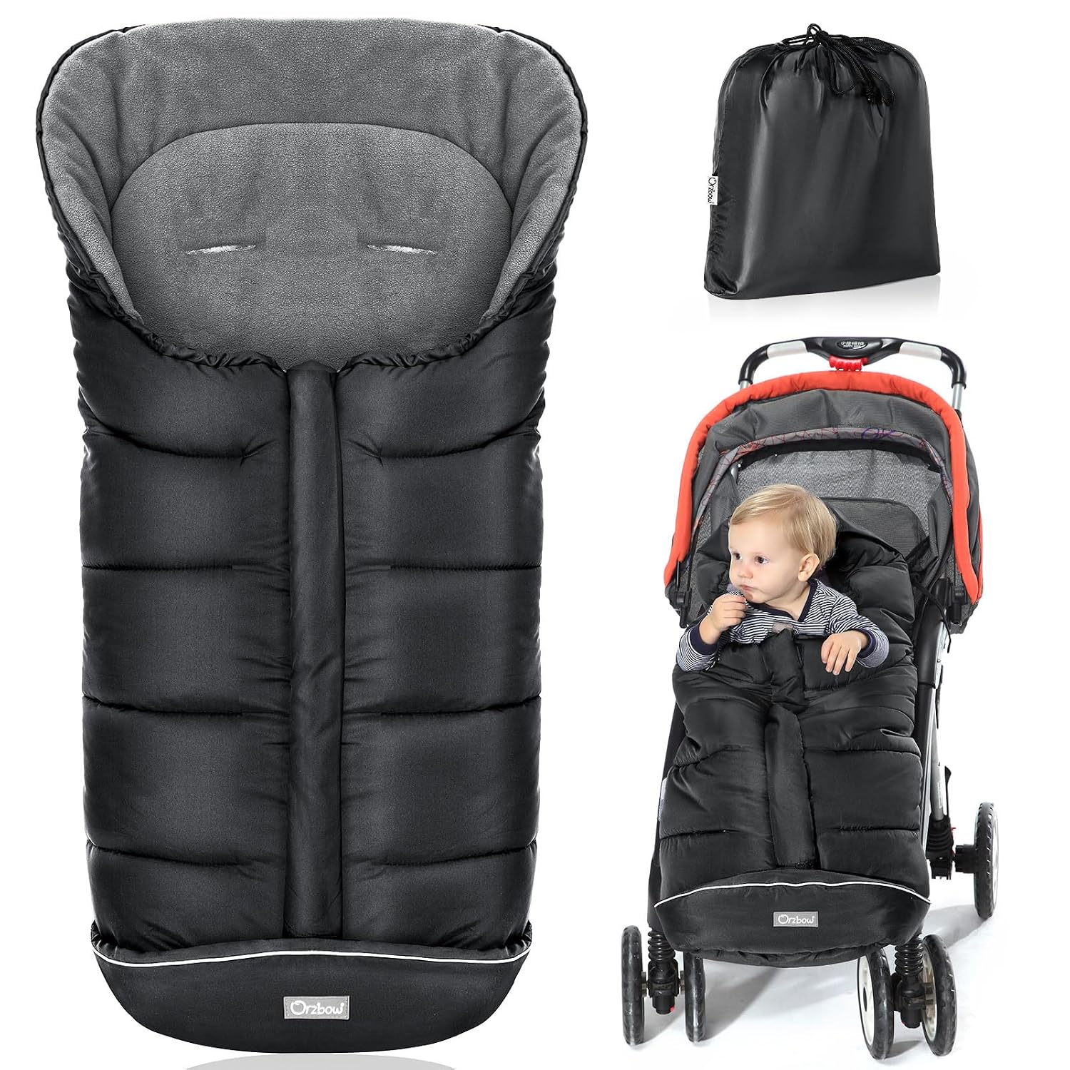 Detalle de Orzbow Fußsack Kinderwagen 97×44 cm 👶