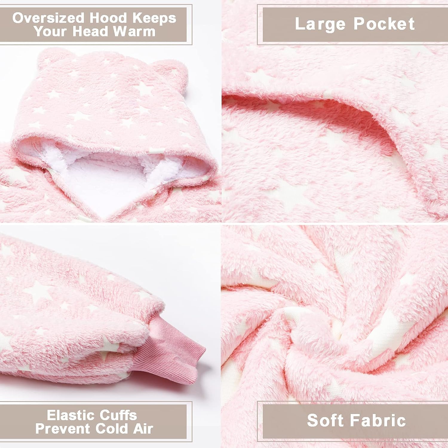 Thumbnail 6 de THREE POODLE Wearable Blanket Hoodie, Sherpa Fleece