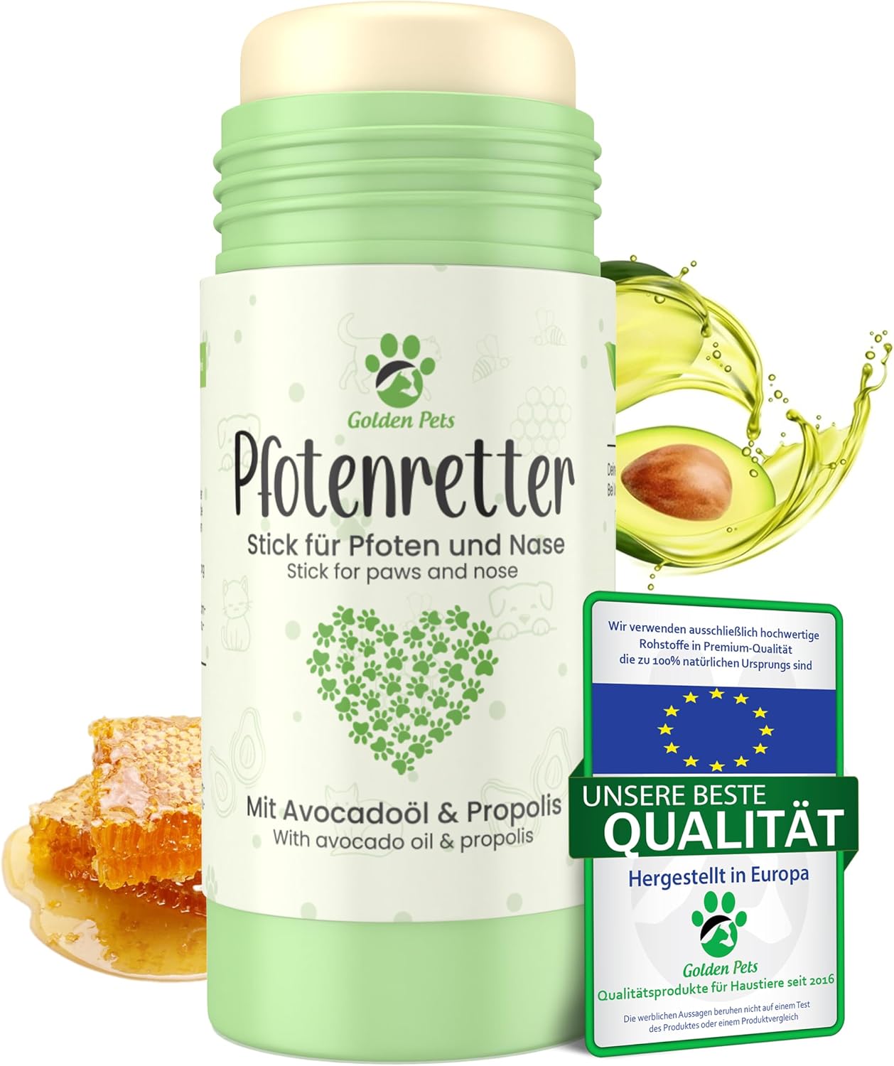 Detalle de Golden Pets Pfotenbalsam Stick 100% natürlich 🐾