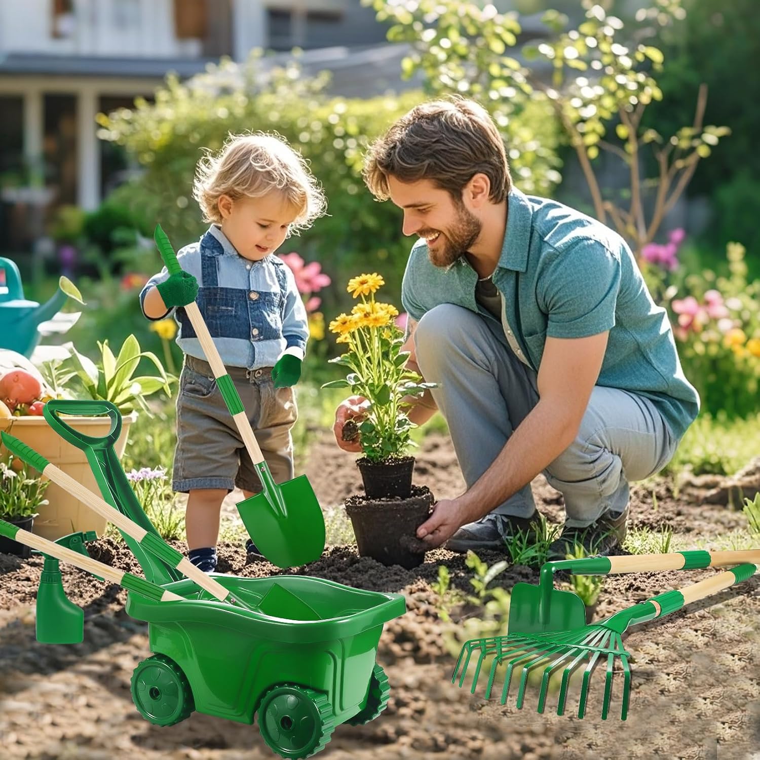 Detalle de Duckura Kids Garden Tools 10-Piece Set 27.5in