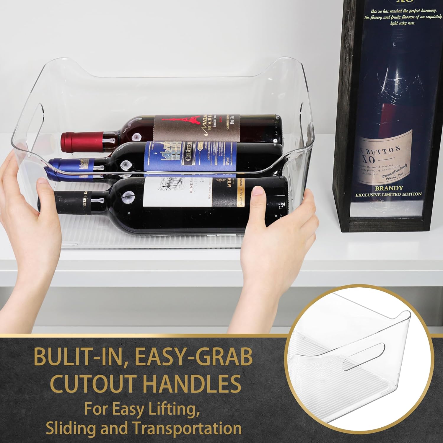 Thumbnail 3 de Tiawudi 6 Pack Extra Large Plastic Storage Bins — Clear Pantry Organizer Boxes (13.5" x 10" x 5.8")