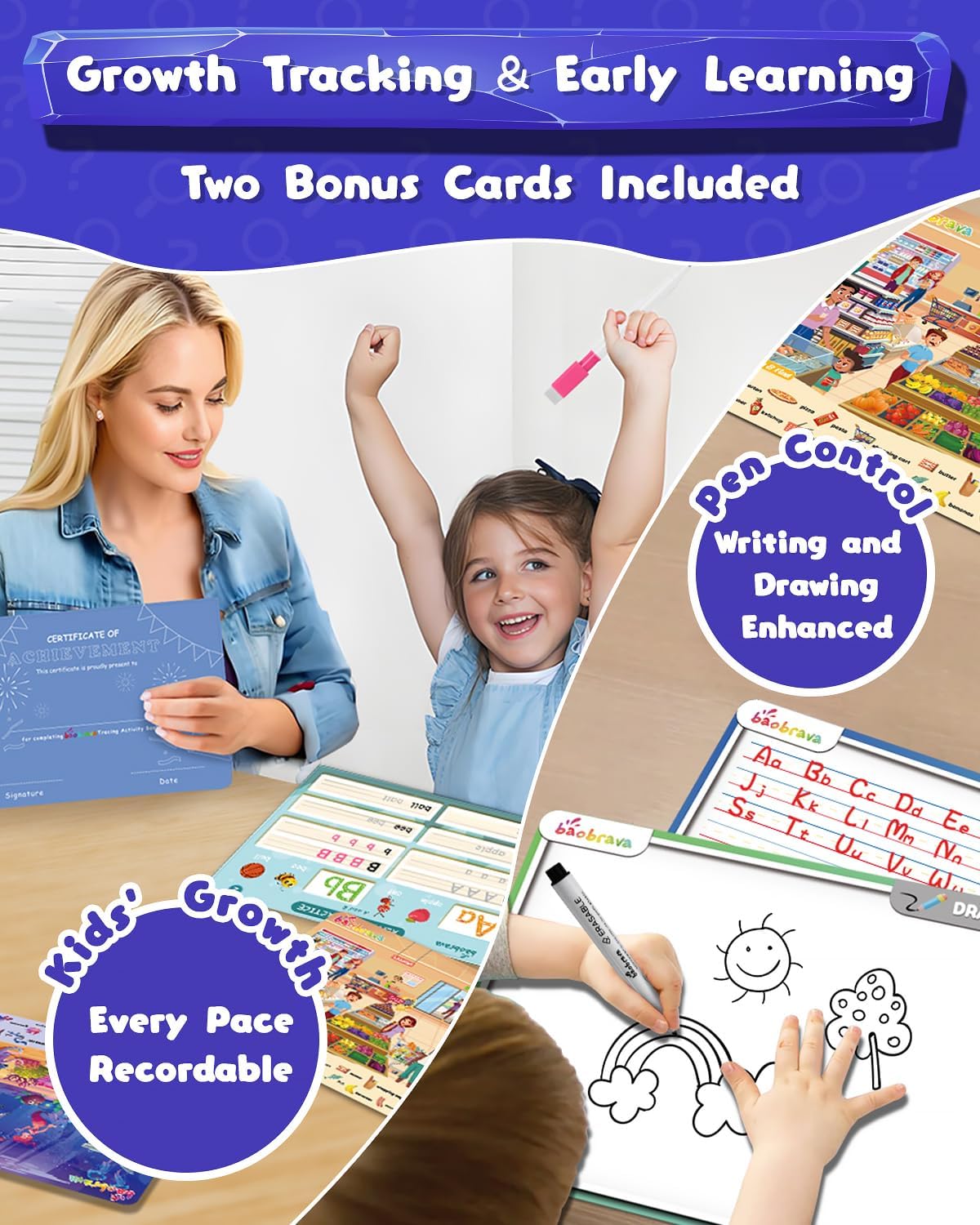 Detalle de Baobrava Search and Find Book and Handwriting Practice Books Set (More Than 50 Learning Activities) for Ages 3–8