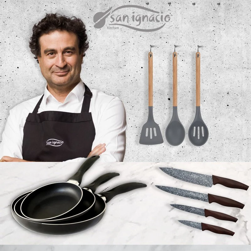 Thumbnail 3 de San Ignacio Navy Set: sartenes 16/20/24 cm + Daimiel 4 cuchillos + 3 utensilios