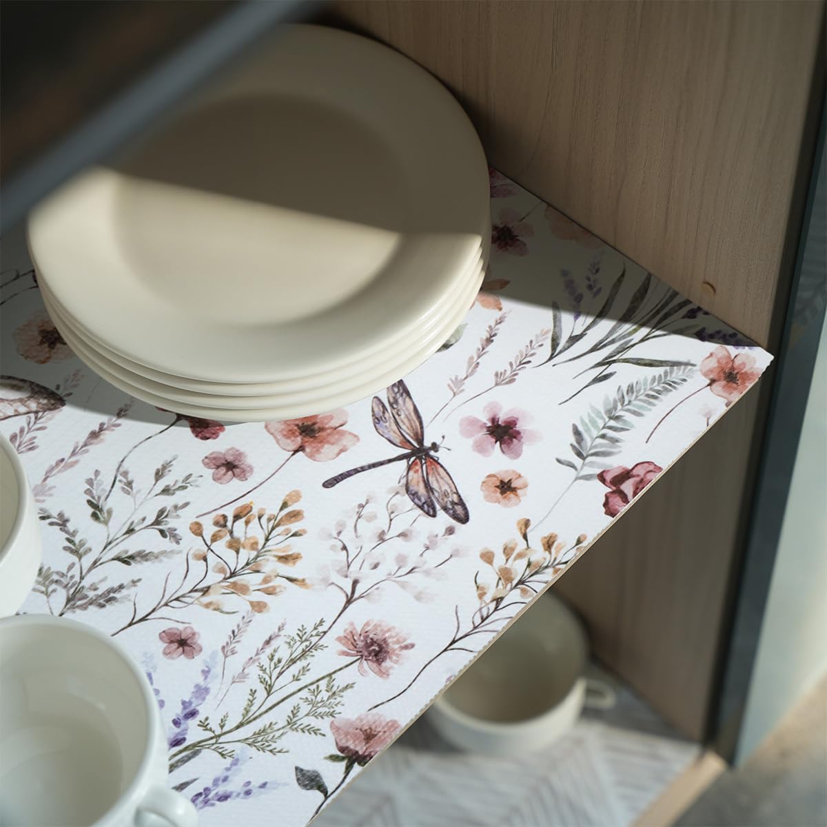 Detalle de Floral Shelf and Drawer Liner 12in x 20ft