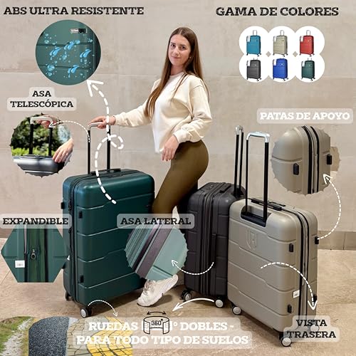 Thumbnail 8 de Unik REVOLUTION Maleta de Cabina 55x40x20 cm Expandible (41L) – ABS ligero, 4 ruedas 360°, TSA, Taupe
