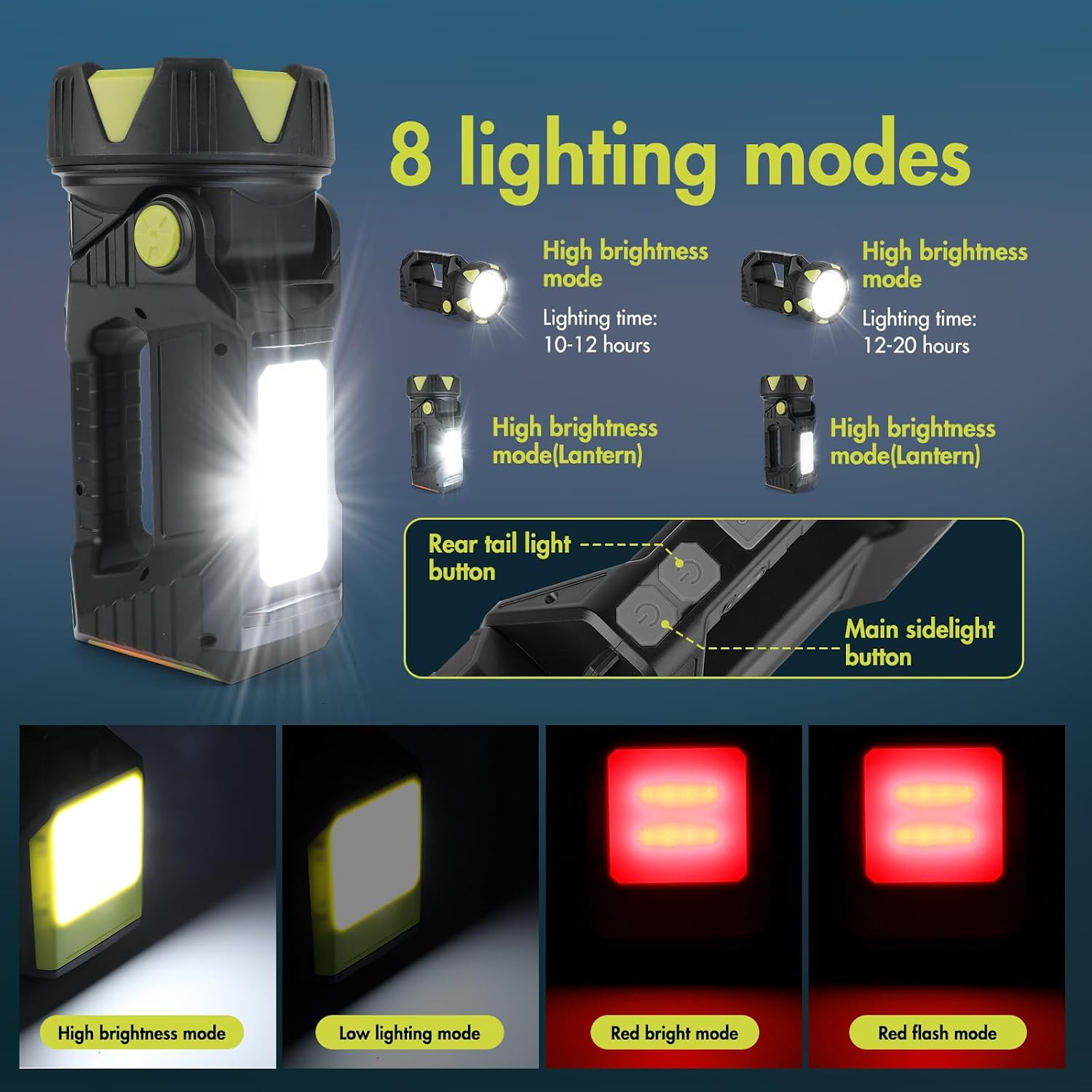 Detalle de Super Bright LED Torch Rechargeable 4800mAh
