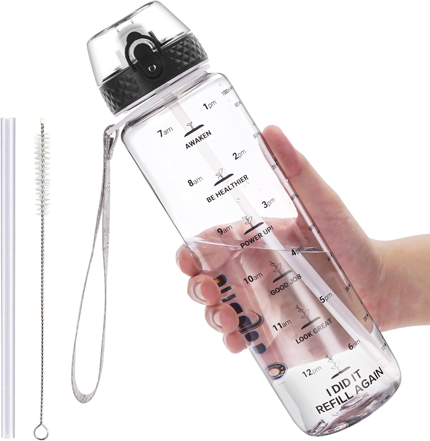 Detalle de GOPPUS 1L Tritan Water Bottle with Straw