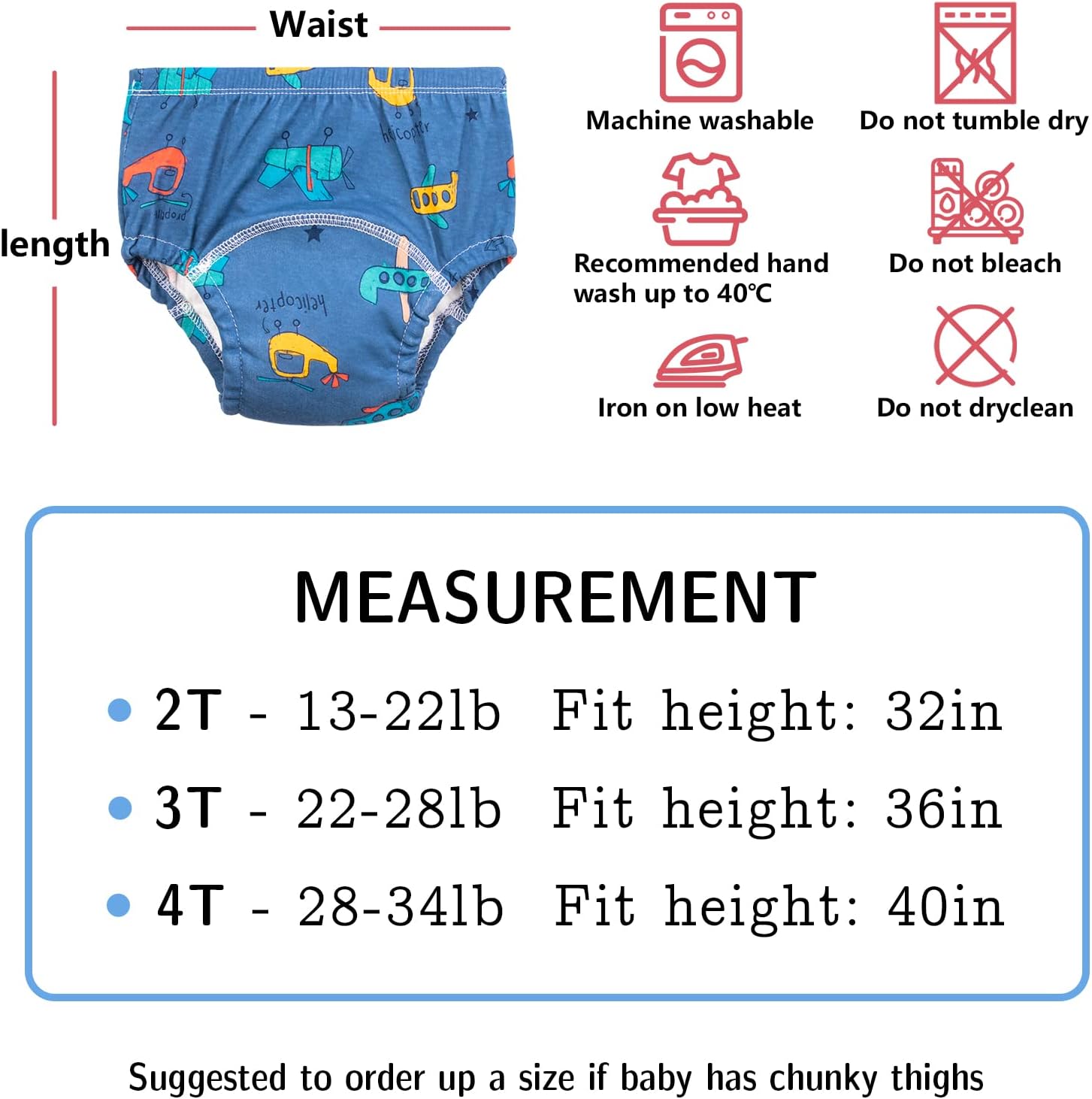 Thumbnail 6 de Heekcaa reusable potty training pants (6 pack) for boys and girls, soft cotton training underwear (2–6 years)
