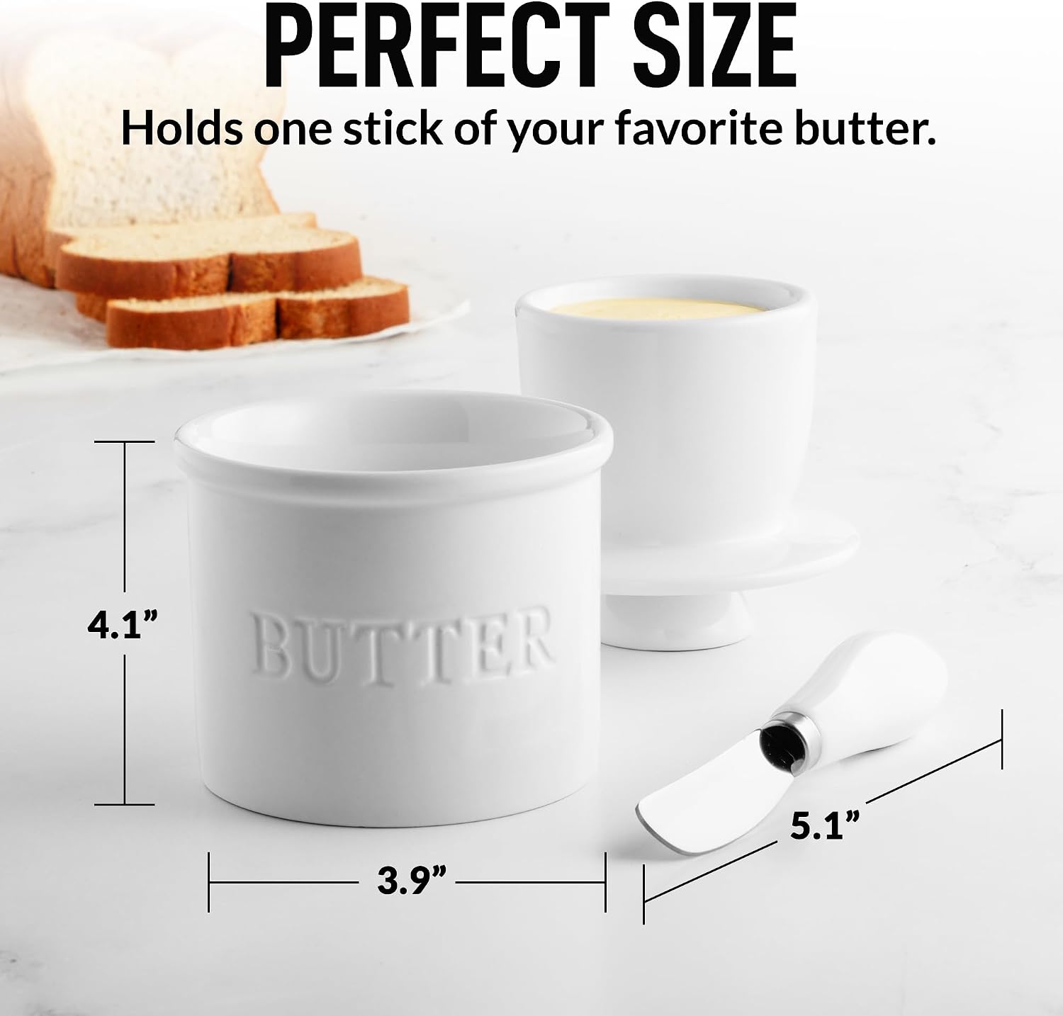 Thumbnail 1 de Zulay Bell Shaped Butter Crock with Lid