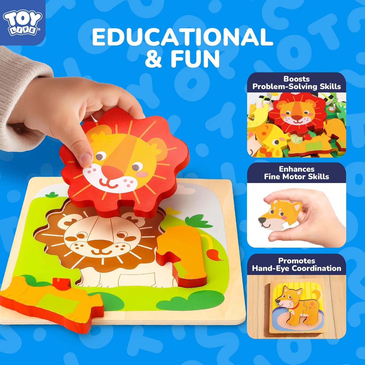 Detalle 2 de TOY Life Wooden Puzzle 8 Pieces 🧩
