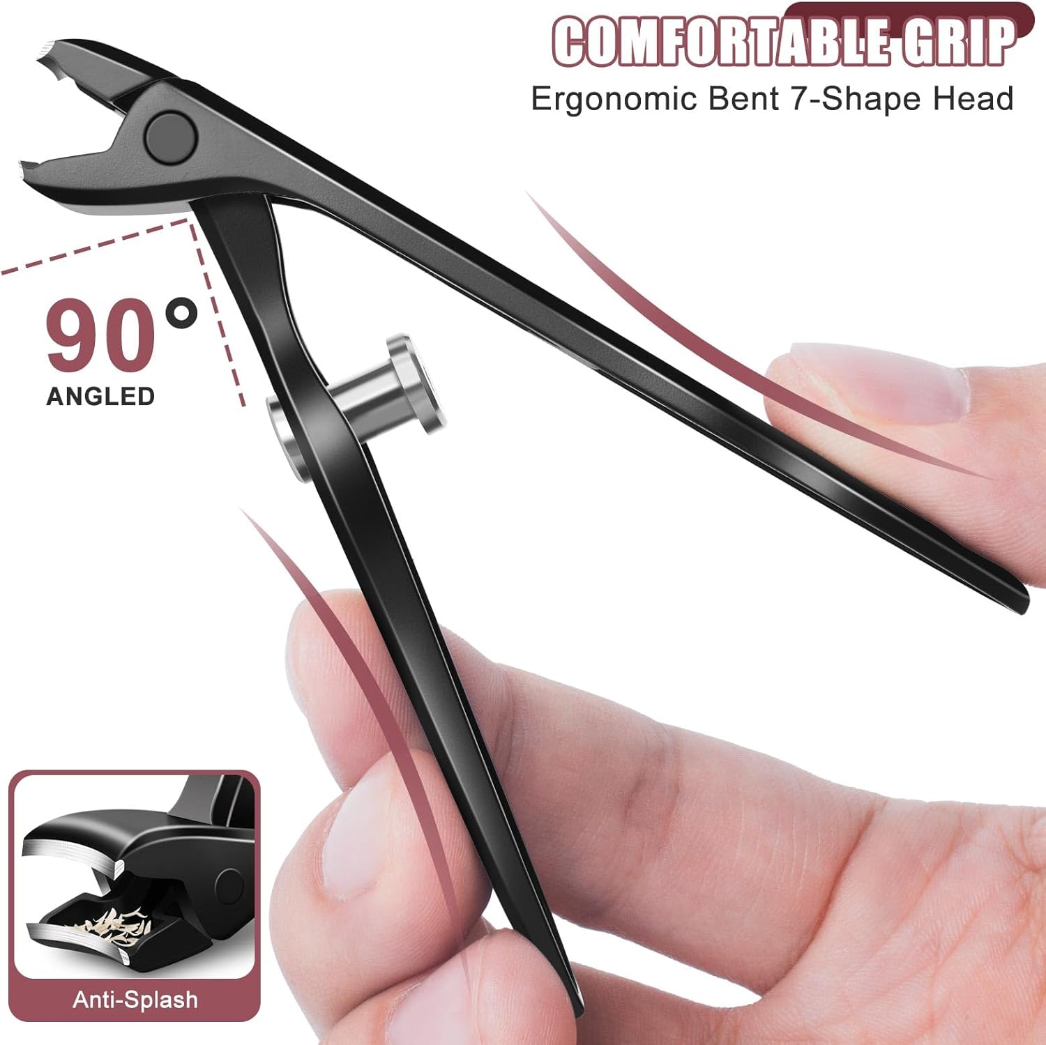 Detalle de Toe Nail Clippers for Thick Nails with Catcher — 2026 Updated Large Angled Nail Clippers for Seniors