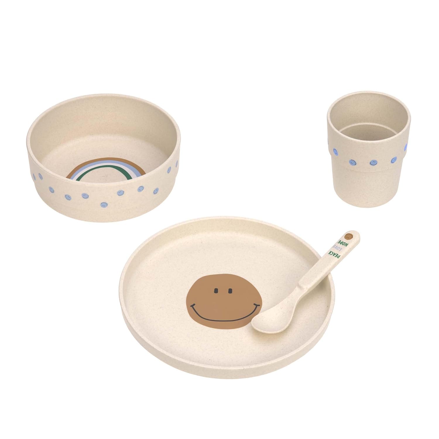 Thumbnail 5 de LÄSSIG Kindergeschirr Set Happy Rascals Heart lavender – Teller, Becher, Schälchen und Löffel